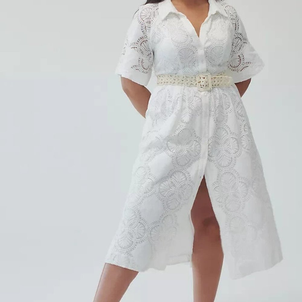 Anthropologie Maeve Eyelet Midi Dress - Picture 5 of 7
